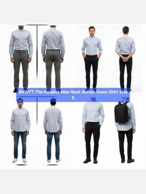 BNWT Men's The Kooples Mao Neck Button-Down Shirt Size S